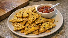 Nachos de avena al horno: crujientes, ligeros y perfectos para dipear