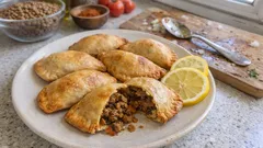 Empanadillas veganas de lentejas al horno: crujientes y con un relleno especiado
