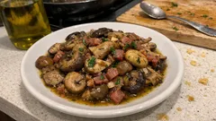 Setas con jamón al ajillo: el salteado rápido que queda jugoso y lleno de sabor