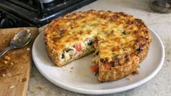 Tarta salada de palmitos con tomate y aceitunas: jugosa y con corte perfecto