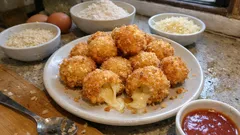 Palomitas de queso crujientes por fuera y fundentes por dentro (con panko)