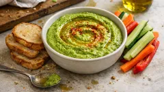 Crema fría de guisantes con tahini: un dip vegano listo en 10 minutos