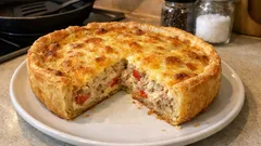 Quiche de atún y queso: base crujiente y relleno cremoso, perfecta para la cena