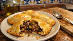 Empanadas riojanas al horno: relleno jugoso con pasas y aceitunas