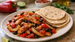 Fajitas de pollo con chile, tomate y cebolla: cena tex-mex jugosa en 20 minutos