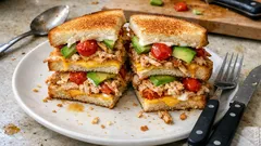 Sándwich de pollo desmenuzado con aguacate: rápido, jugoso y de aprovechamiento