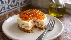 Tarta fría de salmón ahumado y queso: cremosa, sin horno y lista con antelación
