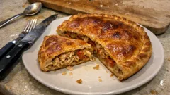 Empanada de pollo gallega: masa casera fácil y relleno jugoso, paso a paso