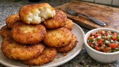 Milcaos fritos: tortitas de patata crujientes por fuera y tiernas por dentro