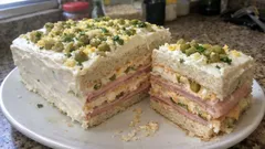 Sandwichón de jamón y queso con chipotle: el pastel salado fácil para celebraciones