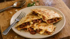 Quesadillas de chorizo y queso: doradas en sartén y listas en un momento