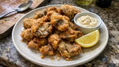 Setas ostra rebozadas veganas: crujientes por fuera y jugosas por dentro