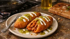 Molotes poblanos de tinga de pollo: crujientes por fuera y jugosos por dentro