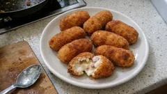 Croquetas de jamón de la abuela: bechamel cremosa y rebozado crujiente