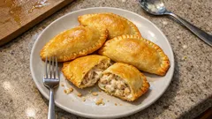 Empanadas de pollo con salsa blanca al horno: cremosas por dentro y fáciles de cerrar