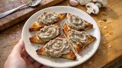 Paté de castañas con champiñones y tofu: un untable vegetal suave para tostas