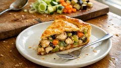 Tarta salada de pollo y verduras: fácil, jugosa y perfecta para llevar