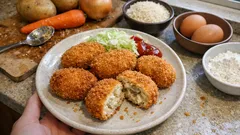 Korokke caseras: croquetas japonesas de patata y carne con panko crujiente