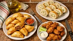 Bocaditos salados para cumpleaños: empanaditas, panecillos de pollo y alitas crujientes