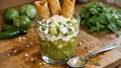 Flautas en vaso con salsa verde: crujientes, fáciles y perfectas para picar