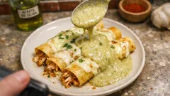 Enchiladas de pollo con chile poblano: cremosas, con queso fundente y fáciles de preparar