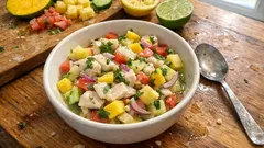 Ceviche tropical de tilapia con mango y piña: fresco, ligero y listo en pocos pasos
