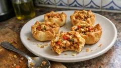 Canastitas de pollo y verduras al horno: crujientes por fuera y jugosas por dentro