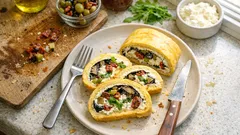 Pionono vegetariano salado: rollo frío de ricotta y verduras para dejar hecho