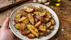 Papas rústicas al horno: doradas por fuera y tiernas por dentro, con ajo y hierbas