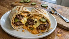 Kebab de hamburguesa casero: wrap crujiente con queso fundido y salsa kebab en 15 minutos