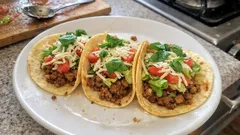 Tacos mexicanos de carne con tortillas de maíz caseras: fáciles y muy jugosos