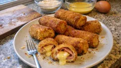 Rollitos de jamón York y queso rebozados: crujientes y listos en minutos