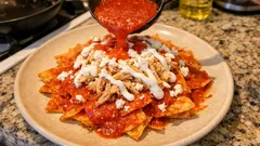 Chilaquiles rojos con pollo: salsa rápida y el punto crujiente perfecto