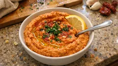 Hummus de tomate seco: un dip cremoso y rápido para tostadas y crudités