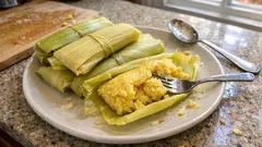 Tamales de elote dulces (uchepos): tiernos y jugosos, sin harina y al vapor